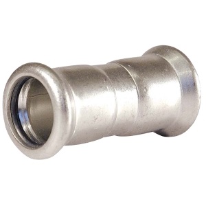M-profile press fittings straight coupling in stainless steel from M-Press, WRAS approved and PN16 rated